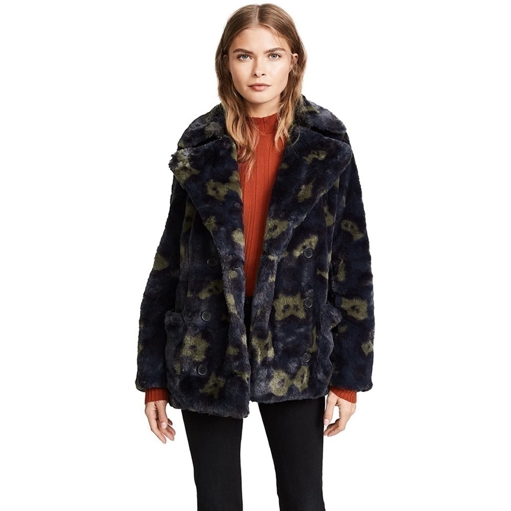 Zadig & Voltaire Miles Leo Faux Fur Coat Small
